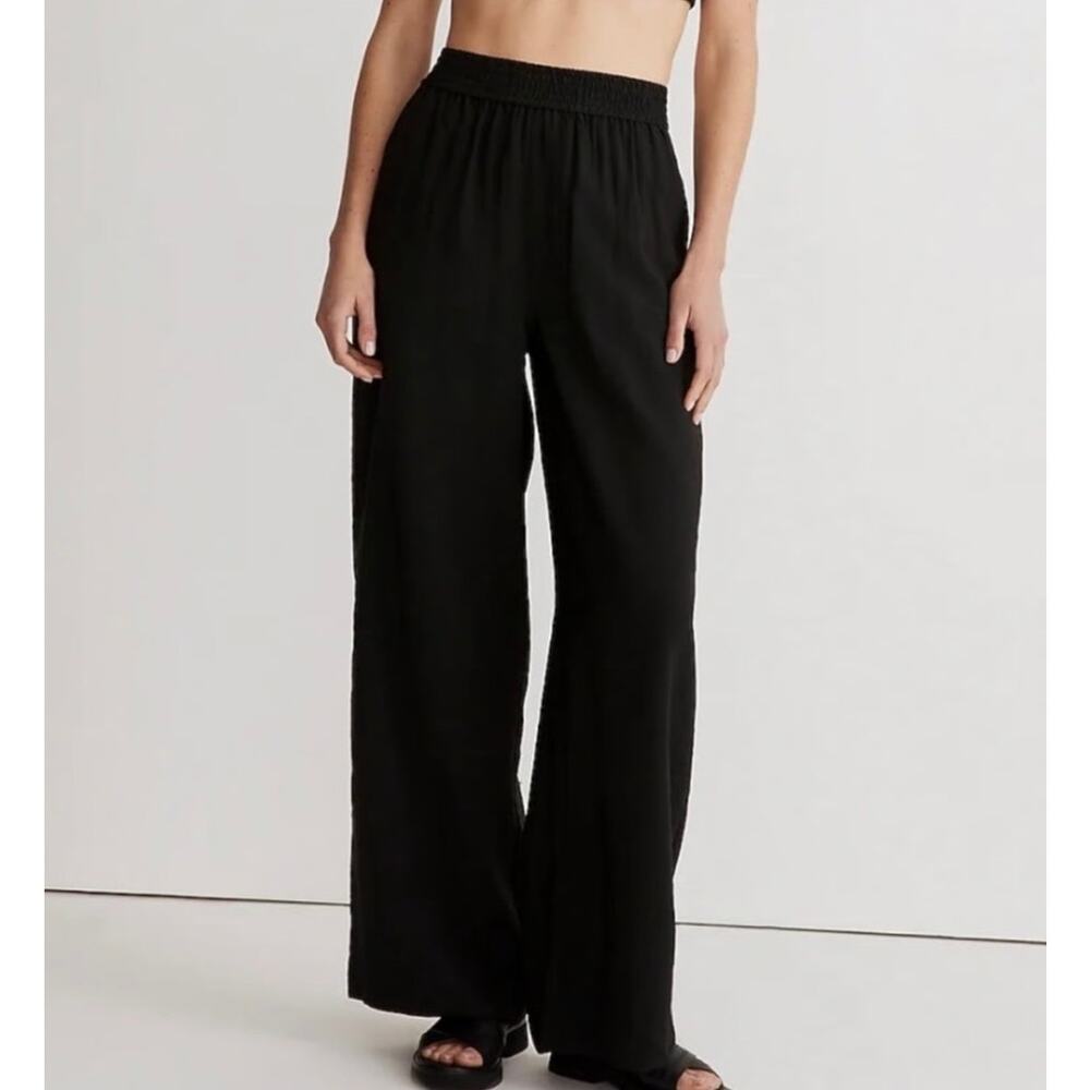 MADEWELL | Women’s Large Petite | Black Carly Wide Leg Pants Classic Minimalist - Picture 3 of 10